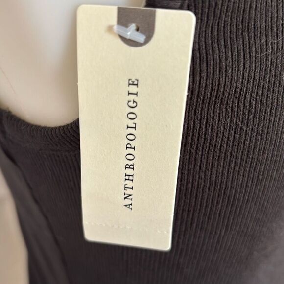 NWT Maeve Anthropologie Leather Bow strap tank top black XS - Picture 9 of 15